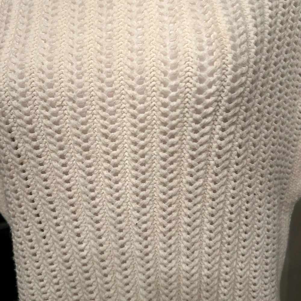 NWOT Frye Boat Neck Fisherman Cap Sleeve Open Knit Pullover Sweater Size M